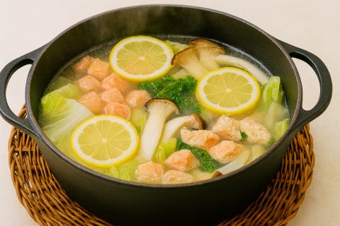 鮭魚佐高麗菜檸檬鍋