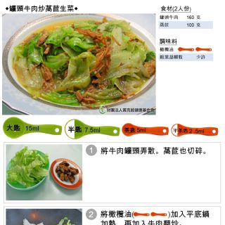 罐頭牛肉炒萵苣生菜